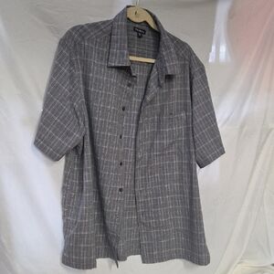George Gray Plaid Short Sleeve Button-Down Shirt XXL